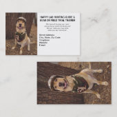 Jacht-/kampeergids en trainer voor tandwielen/prak visitekaartje (Voorkant / Achterkant)