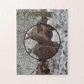 Jacht Koe Elk Uitzicht Winterbos Jigsa Legpuzzel (Verticaal)