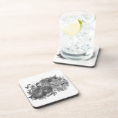 Jacht kwartels met jachthond bier onderzetter (Rechterzijde)