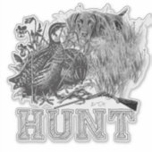 Jacht kwartels met jachthond sticker (Voorkant)