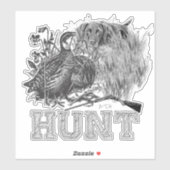 Jacht kwartels met jachthond sticker (Vel)