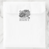 Jacht kwartels met jachthond vierkante sticker (Tas)