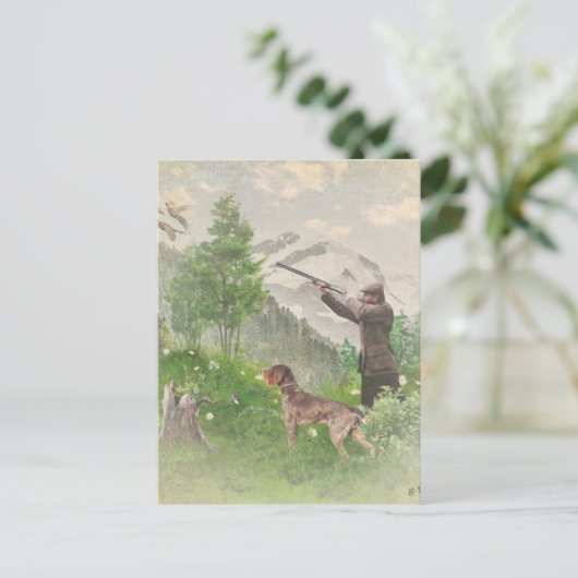 Jacht met de Duitse Wirehaire Pointer Briefkaart (Staand voorkant)
