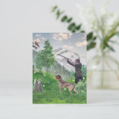 Jacht met de Duitse Wirehaire Pointer Tapestry P Briefkaart (Staand voorkant)