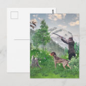 Jacht met de Duitse Wirehaire Pointer Tapestry P Briefkaart (Voorkant / Achterkant)