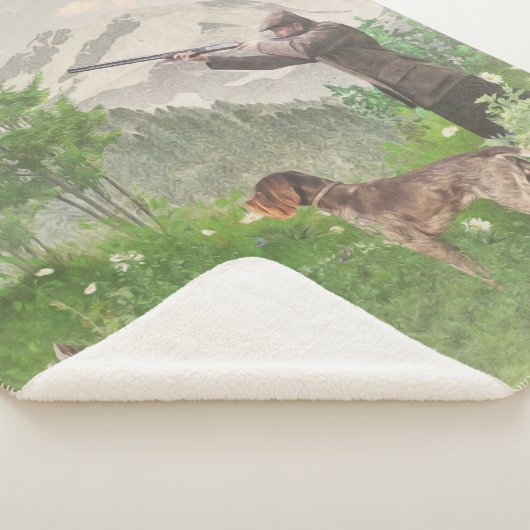 Jacht met de Duitse Wirehaire Pointer Tapestry P Sherpa Deken (3/4)