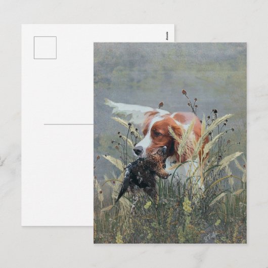 Jacht met Epagneul Breton Feestdagenkaart (Voorkant / Achterkant)