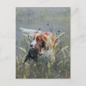 Jacht met Epagneul Breton Feestdagenkaart (Voorkant)