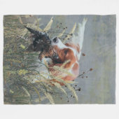 Jacht met Epagneul Breton Fleece Deken (Voorkant (Horizontaal))