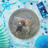 Jacht met Epagneul Breton Papieren Bordje (Feest)