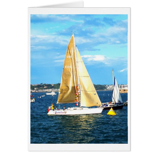 jacht met gouden zeilkaart (Voorkant)