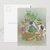 Jacht met honden briefkaart (Voorkant / Achterkant)