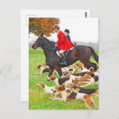 Jacht met honden briefkaart (Voorkant / Achterkant)