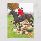 Jacht met honden briefkaart (Voorkant)