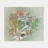 Jacht met honden fleece deken (Voorkant (Horizontaal))