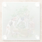 Jacht met honden glazen onderzetter (Achterkant)