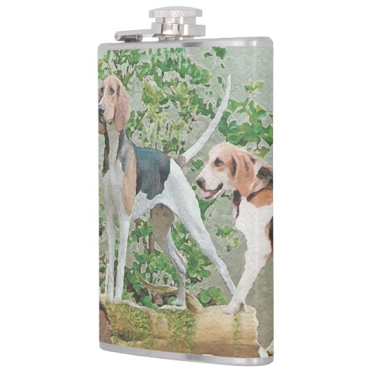 Jacht met honden heupfles (Links)