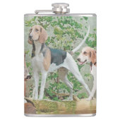 Jacht met honden heupfles (Voorkant)