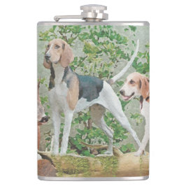 Jacht met honden heupfles