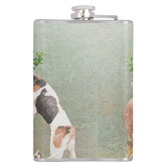 Jacht met honden heupfles (Achterkant)