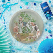 Jacht met honden papieren bordje (Feest)