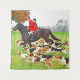 Jacht met honden wandkleed