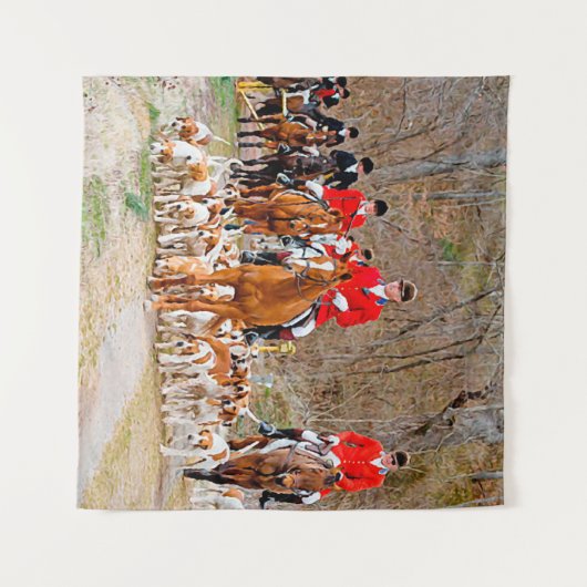 Jacht met honden wandkleed (Voorkant (horizontaal))