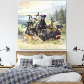 Jacht met Jagdterriers , Kunst Canvas Afdruk (Insitu (Slaapkamer))