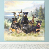 Jacht met Jagdterriers , Kunst Canvas Afdruk (Insitu (Houten vloer))