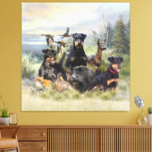Jacht met Jagdterriers , Kunst Canvas Afdruk (Insitu (Woonkamer))
