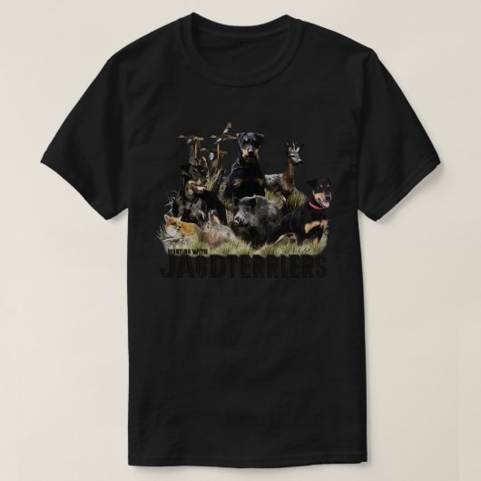 Jacht met Jagdterriers Kunst T-shirt (Design voorkant)
