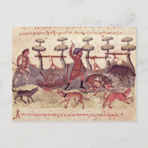 Jacht met netten briefkaart