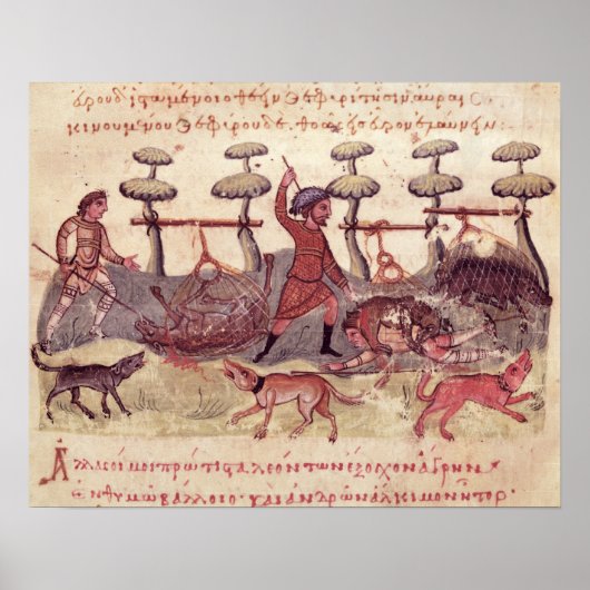 Jacht met netten poster (Voorkant)