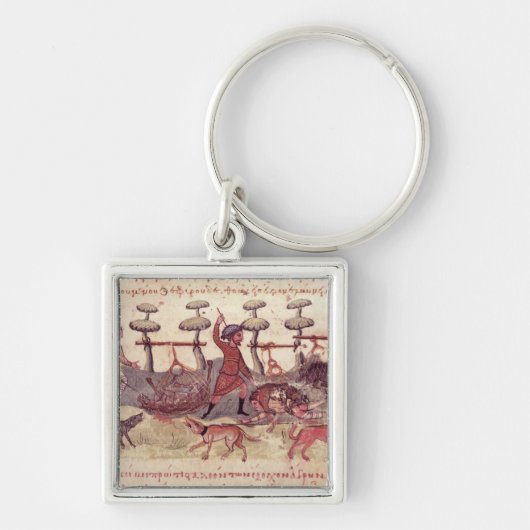 Jacht met netten sleutelhanger (Voorkant)