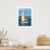 Jacht met vlaggen Jersey Poster (Keuken)