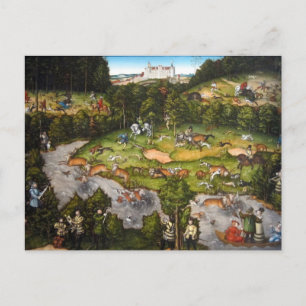 Jacht nabij het kasteel van Hartenfels - Cranach t Briefkaart