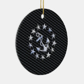 Jacht Naval Flag Anchor en Stars Keramisch Ornament (Rechts)