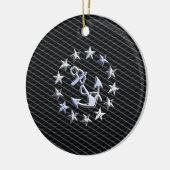 Jacht Naval Flag Anchor en Stars Keramisch Ornament (Links)