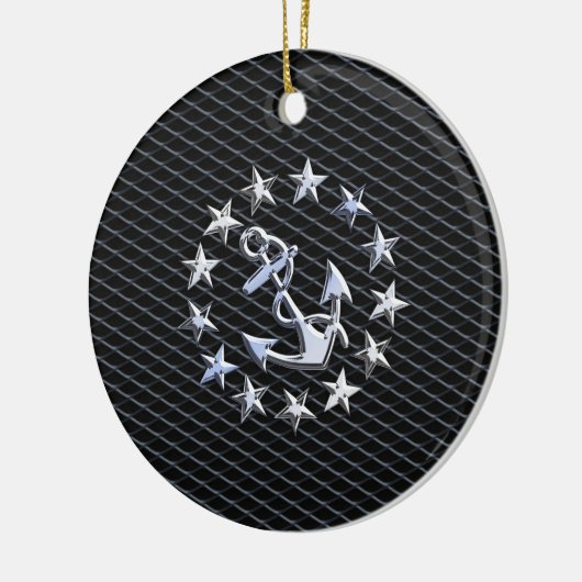 Jacht Naval Flag Anchor en Stars Keramisch Ornament (Links)