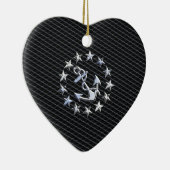 Jacht Naval Flag Anchor en Stars Keramisch Ornament (Rechts)