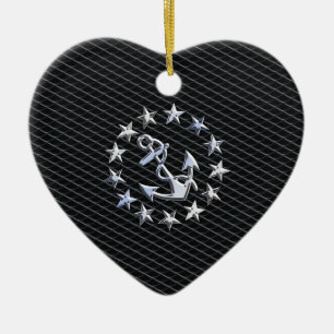 Jacht Naval Flag Anchor en Stars Keramisch Ornament