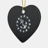 Jacht Naval Flag Anchor en Stars Keramisch Ornament (Links)