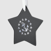 Jacht Naval Flag Anchor en Stars Ornament (voorkant)