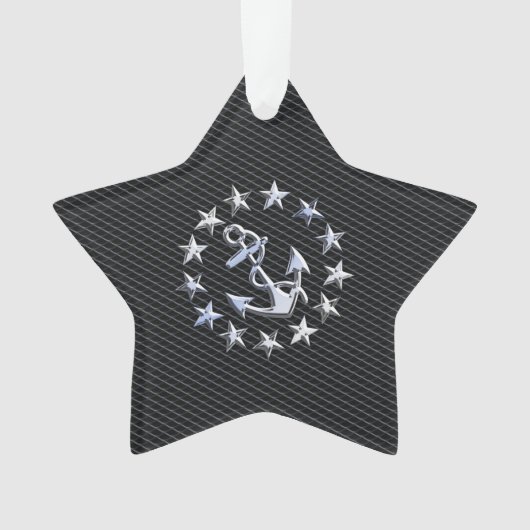 Jacht Naval Flag Anchor en Stars Ornament (voorkant)