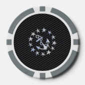 Jacht Naval Flag Anchor en Stars Pokerchips (Voorkant)