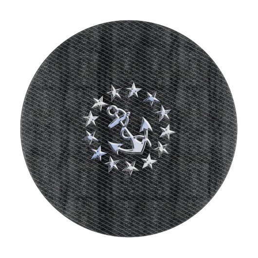 Jacht Naval Flag Anchor en Stars Snijplank (Voorkant)