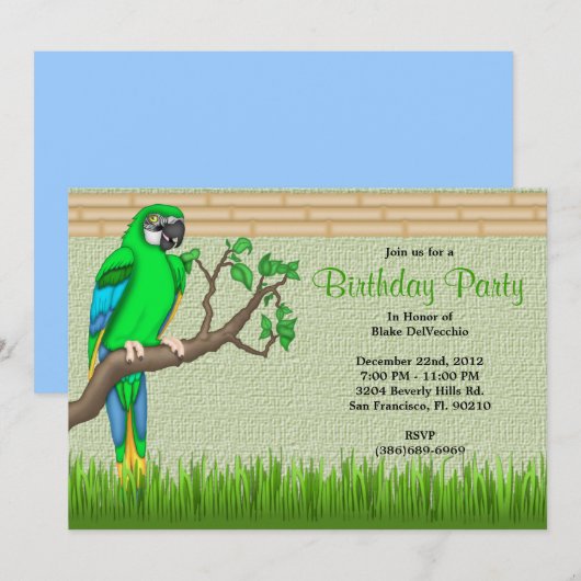 Jacht Oerwoud van vogels op maat Kaart (Voorkant / Achterkant)