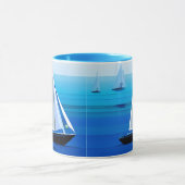 Jacht onder Zeil, kobaltblauw Mok (Midden)