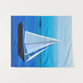 Jacht onder Zeil, kobaltblauw Wandkleed (Voorkant (horizontaal))