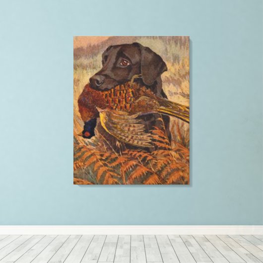 jacht op Chocolade Lab Canvas Afdruk (Insitu (Houten vloer))